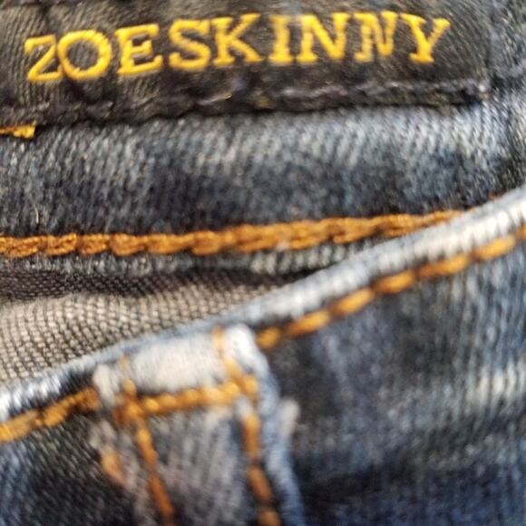 Lucky Brand Zoe Skinny Stretch Jeans Boho Embroidered Mid Rise Girl's Size 14 - Picture 4 of 11